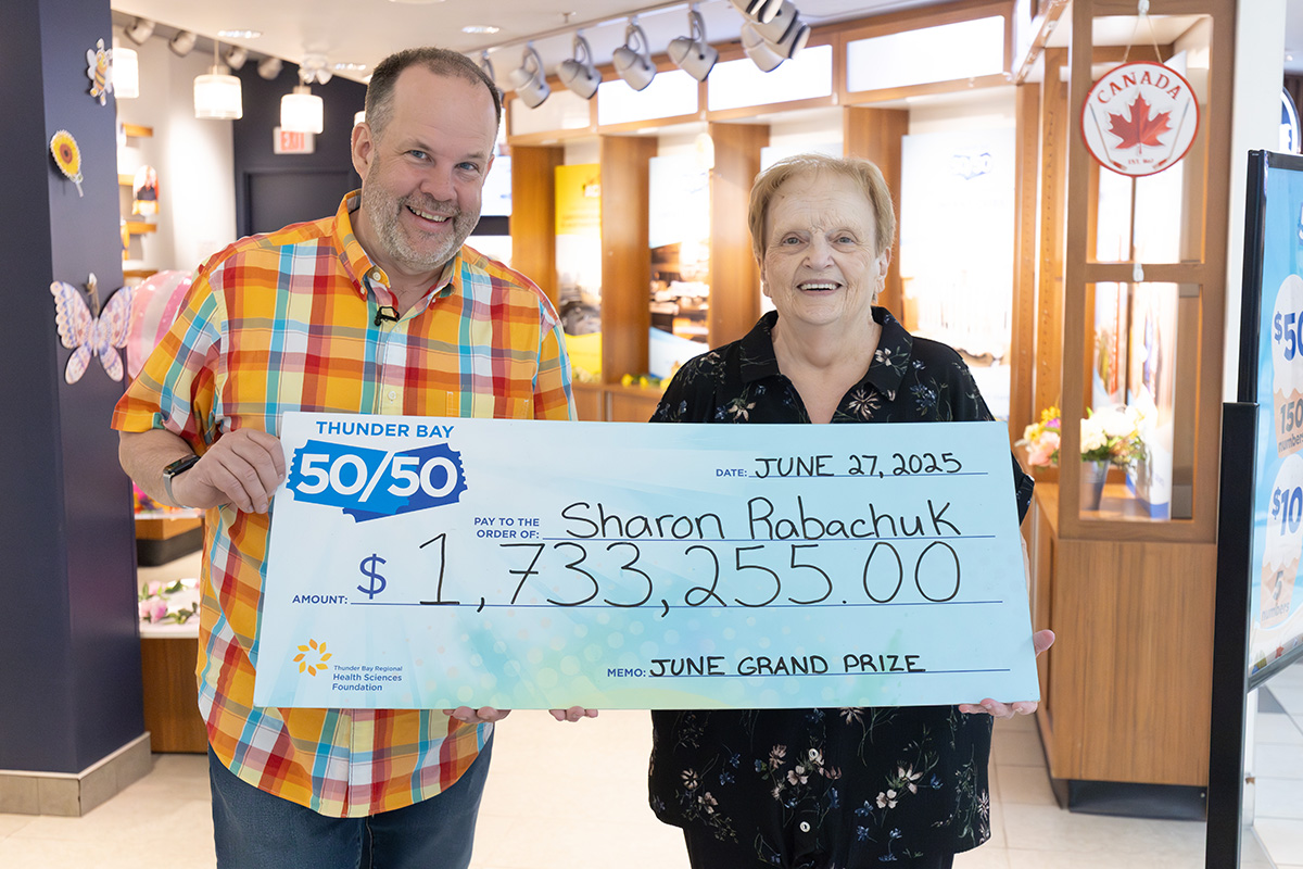 Thunder Bay Resident Claims June 50/50 Grand Prize