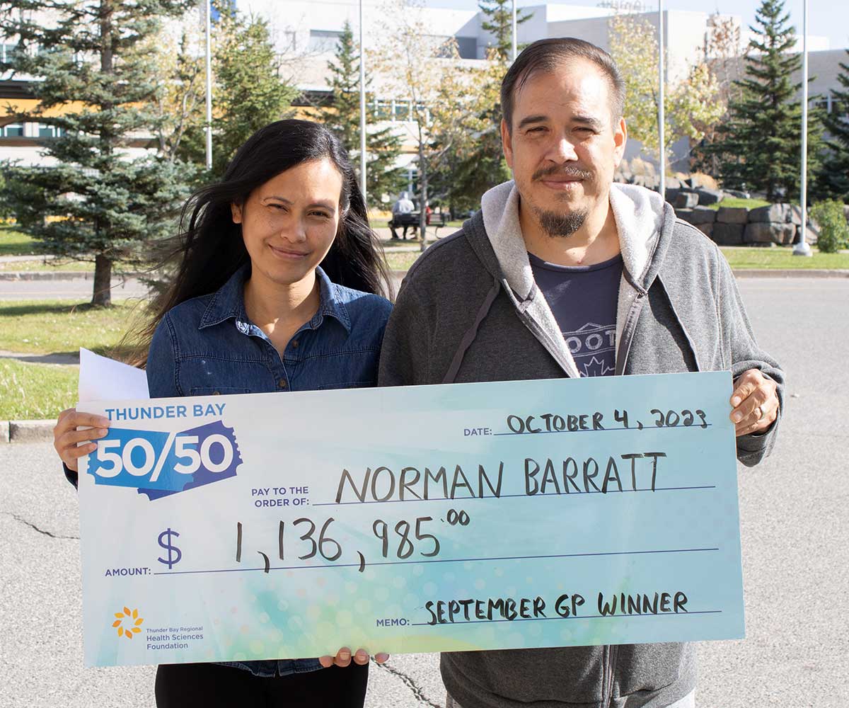 Norman Barratt of Ignace, Thunder Bay 50/50 Grand Prize winner — $1,136,985, September 2023